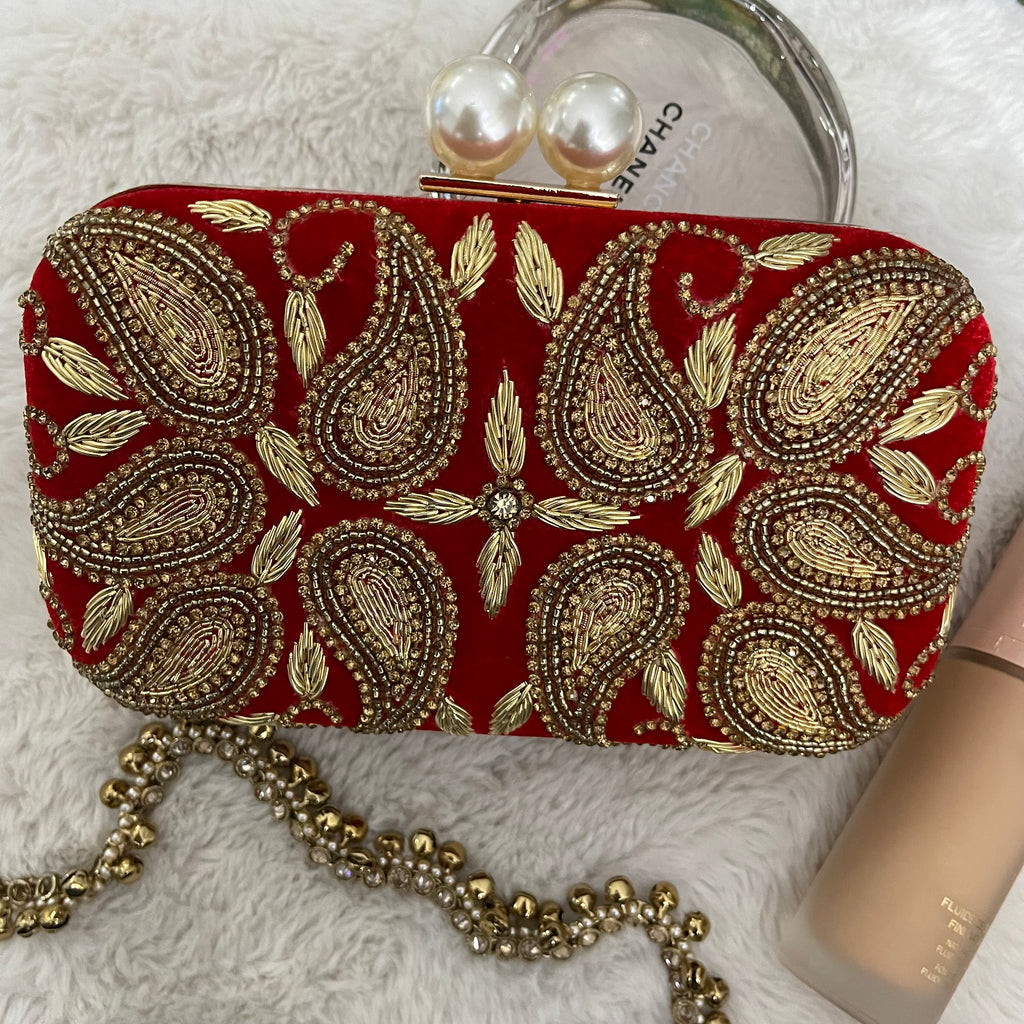 RED VELVET CLUTCH