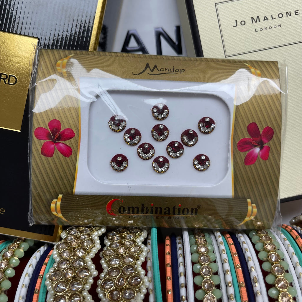 Medium Maroon Bindi Pack 3